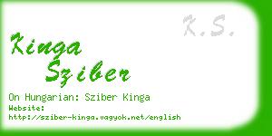 kinga sziber business card
